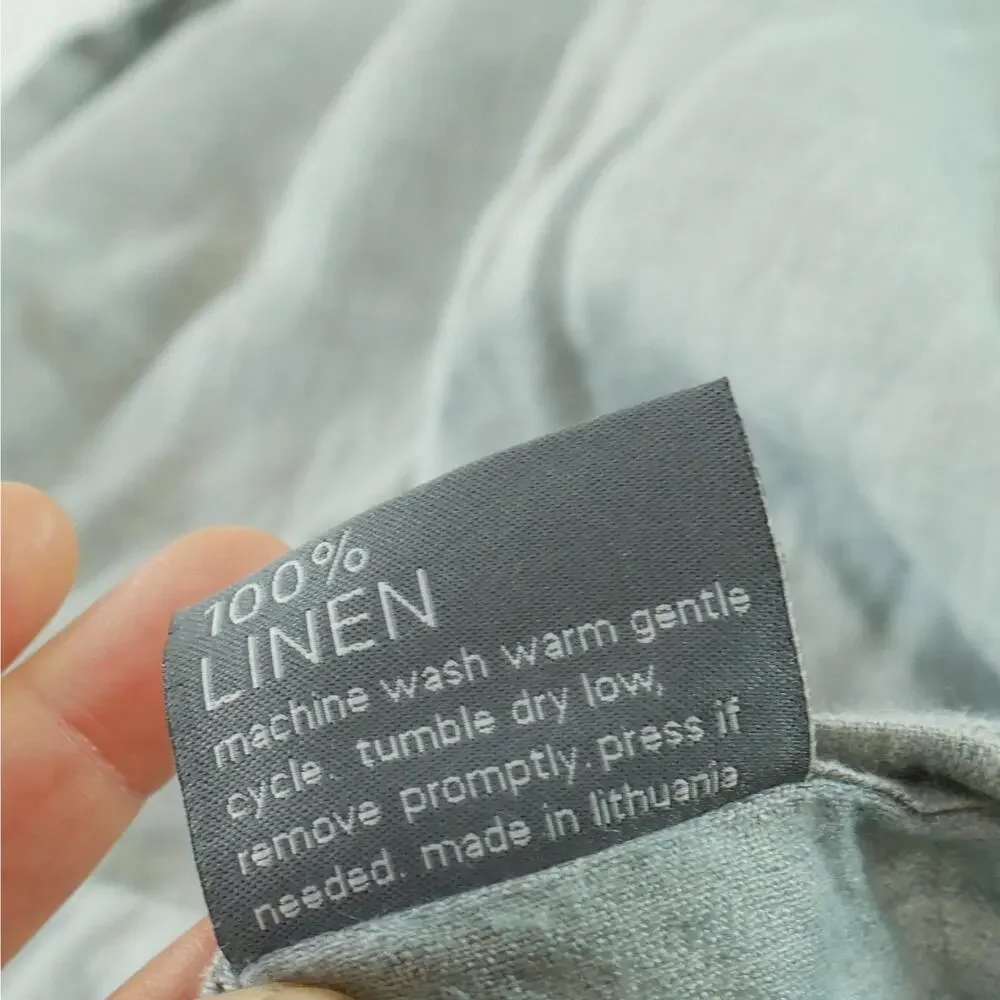 Area Home Emile Duvet Cover 100% Linen Mineral Grey King Size 102” x 83” Minimal